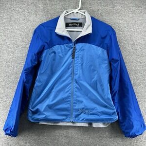 Marmot SoftShell Jacket Women Medium Blue Windbreaker Full Zip